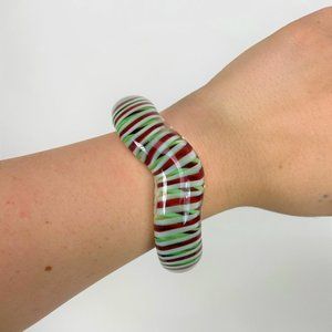 Lamp Worked Borosilicate pyrex glass Cuff Bracelet